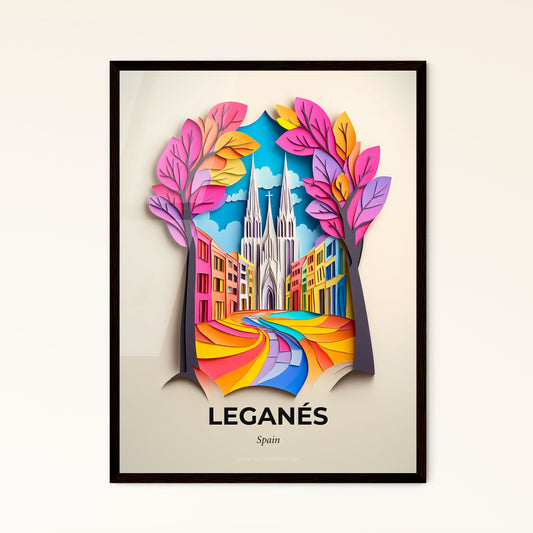 Vivid Leganés, Spain - a paper cut of a city with a church