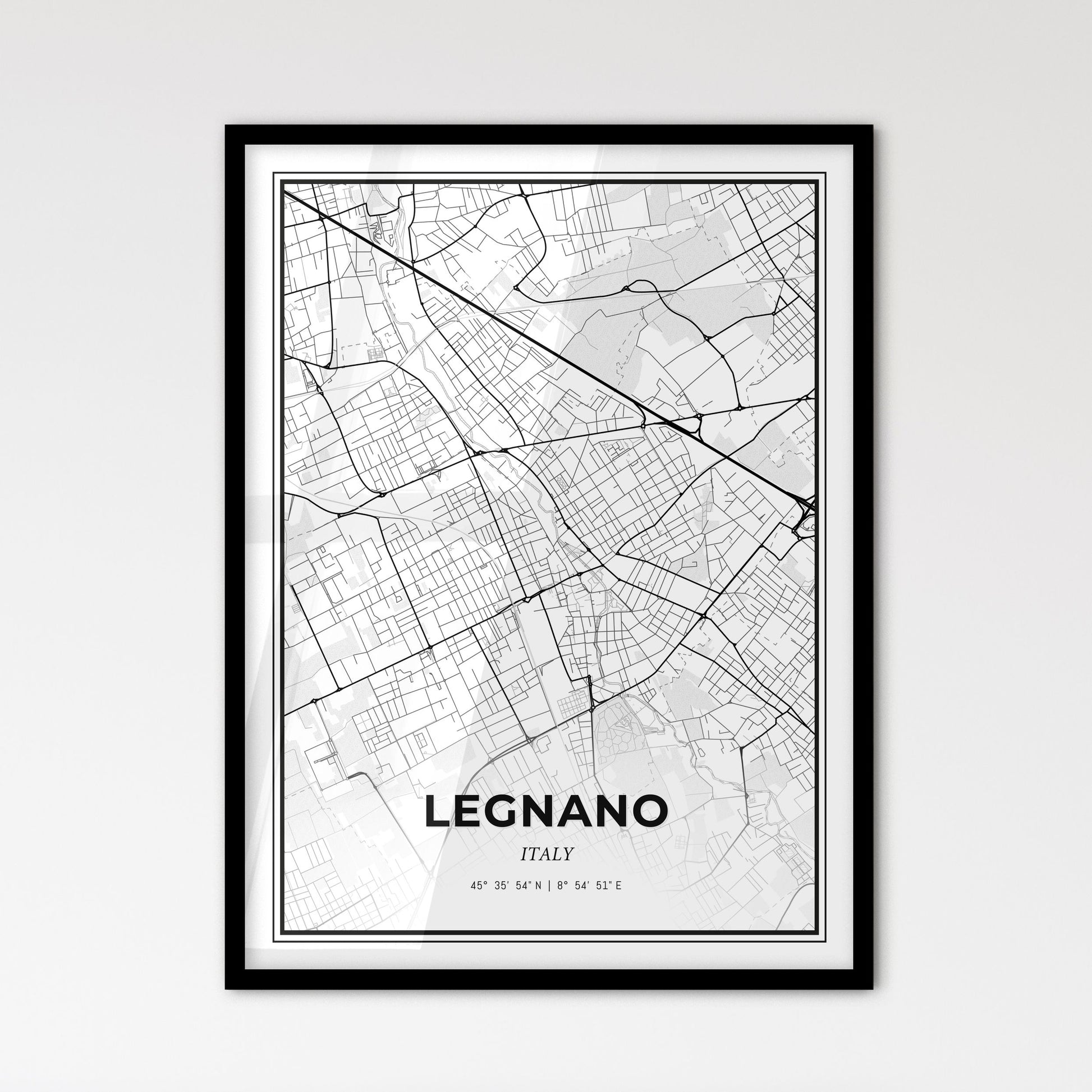 Legnano Italy - Scandinavian Style City Map for Modern Home Decor