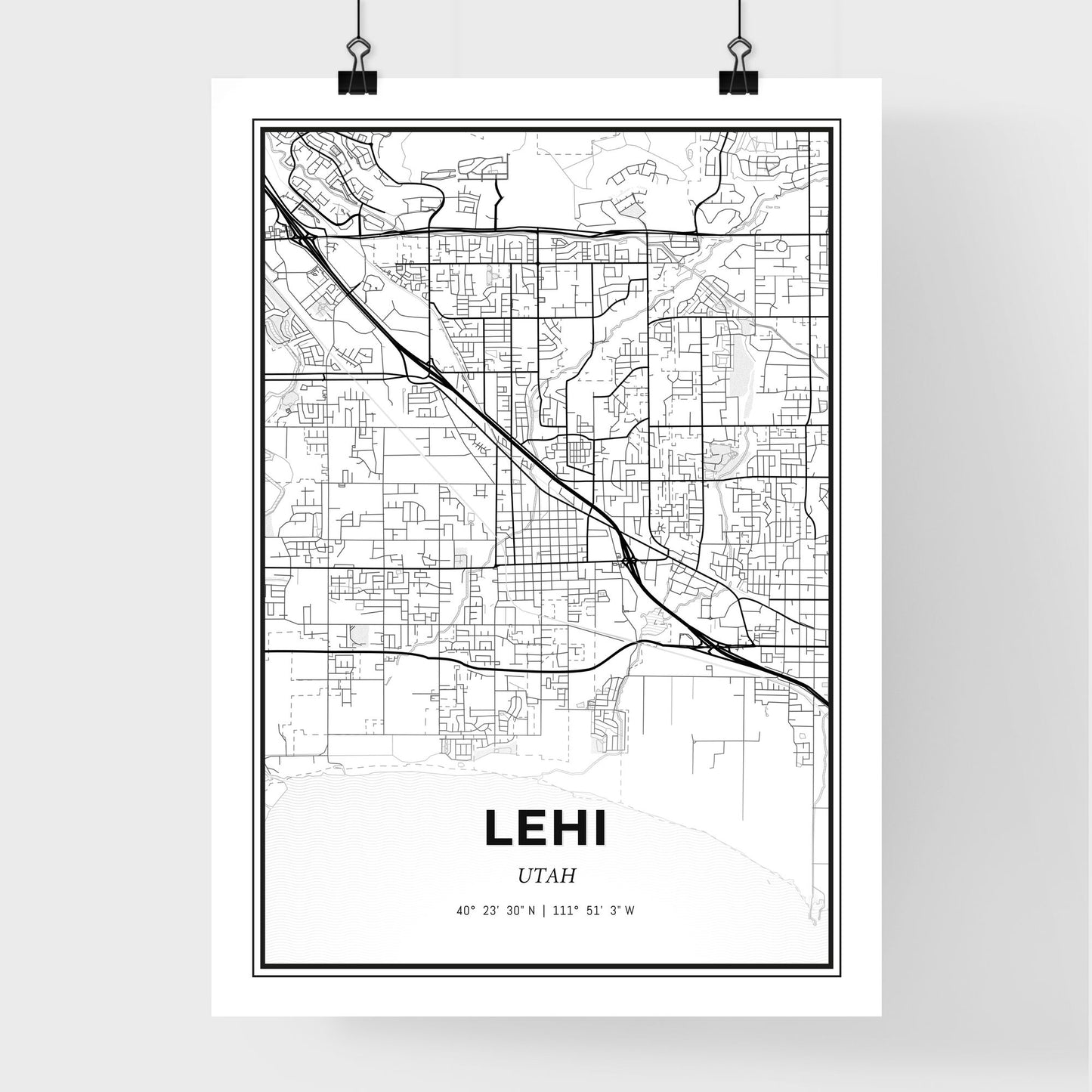 Lehi Utah - Premium City Map Poster