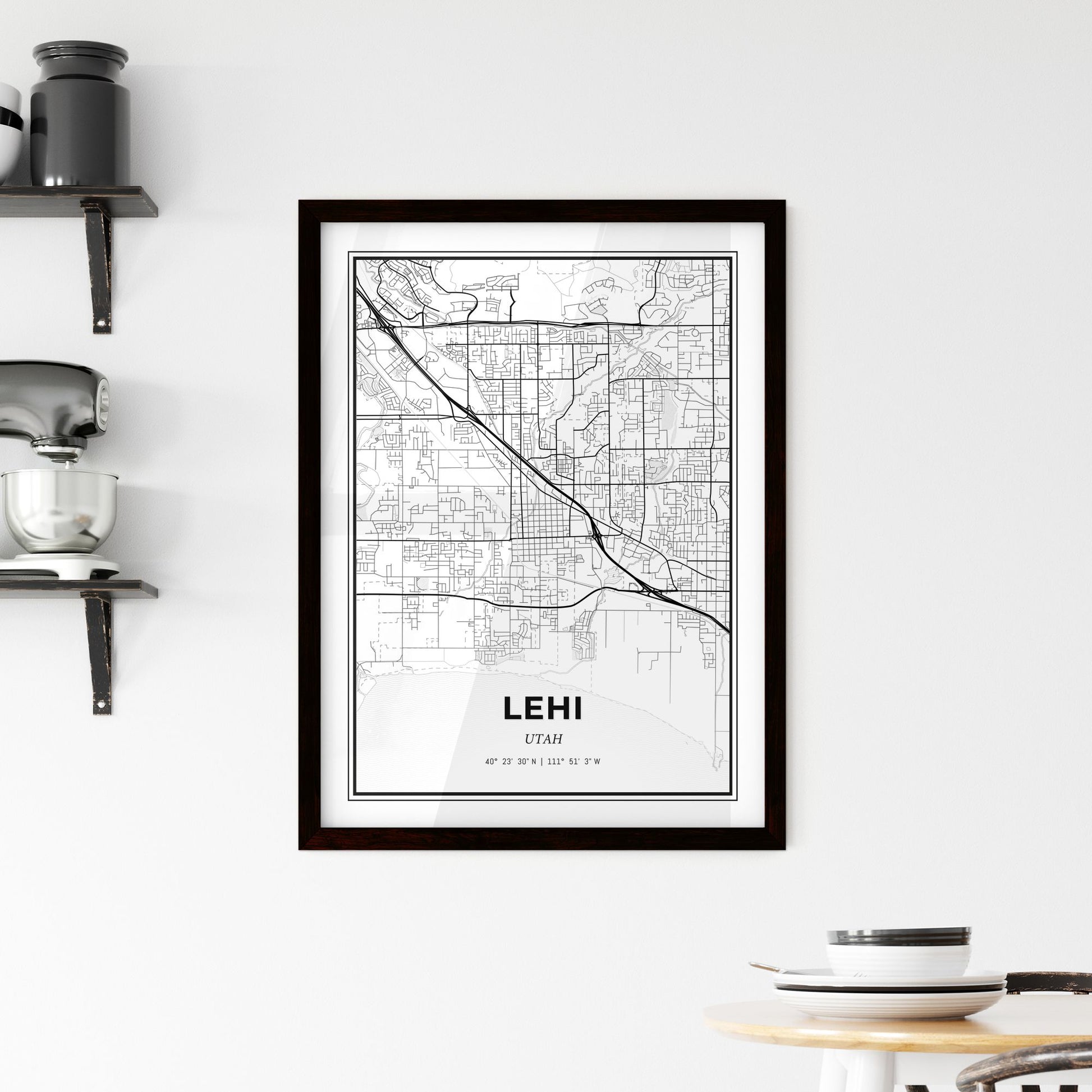 Lehi Utah - Minimal City Map