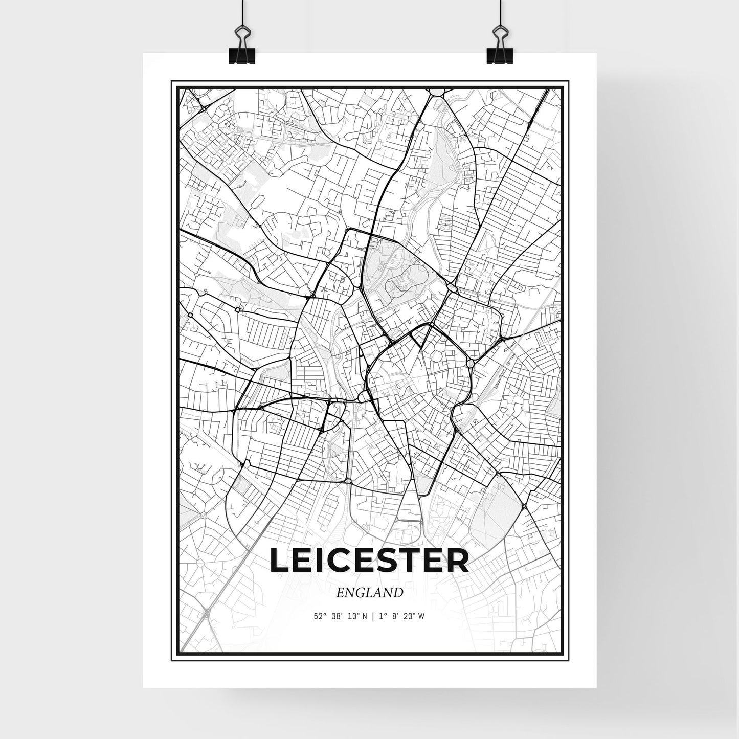 Leicester England - Premium City Map Poster