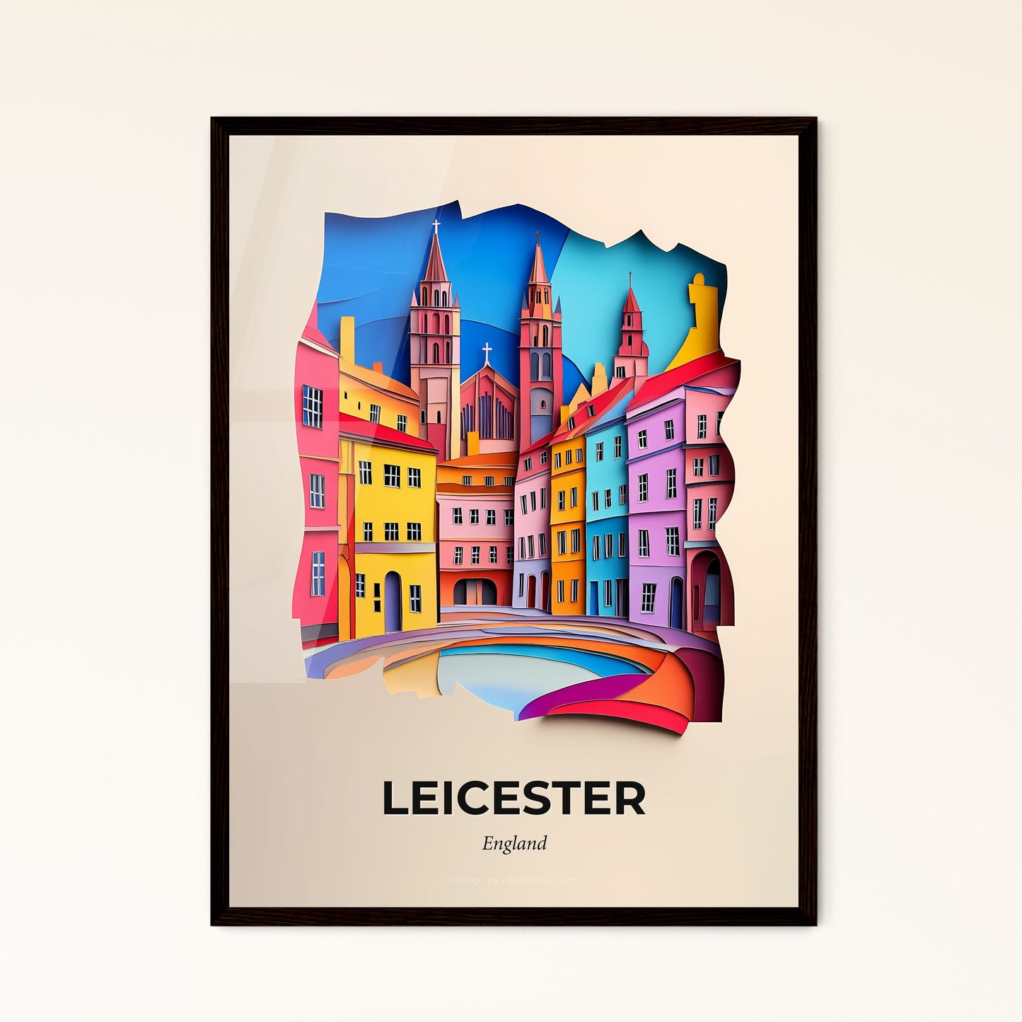 Vivid Leicester, England - a colorful city with a bridge and a building