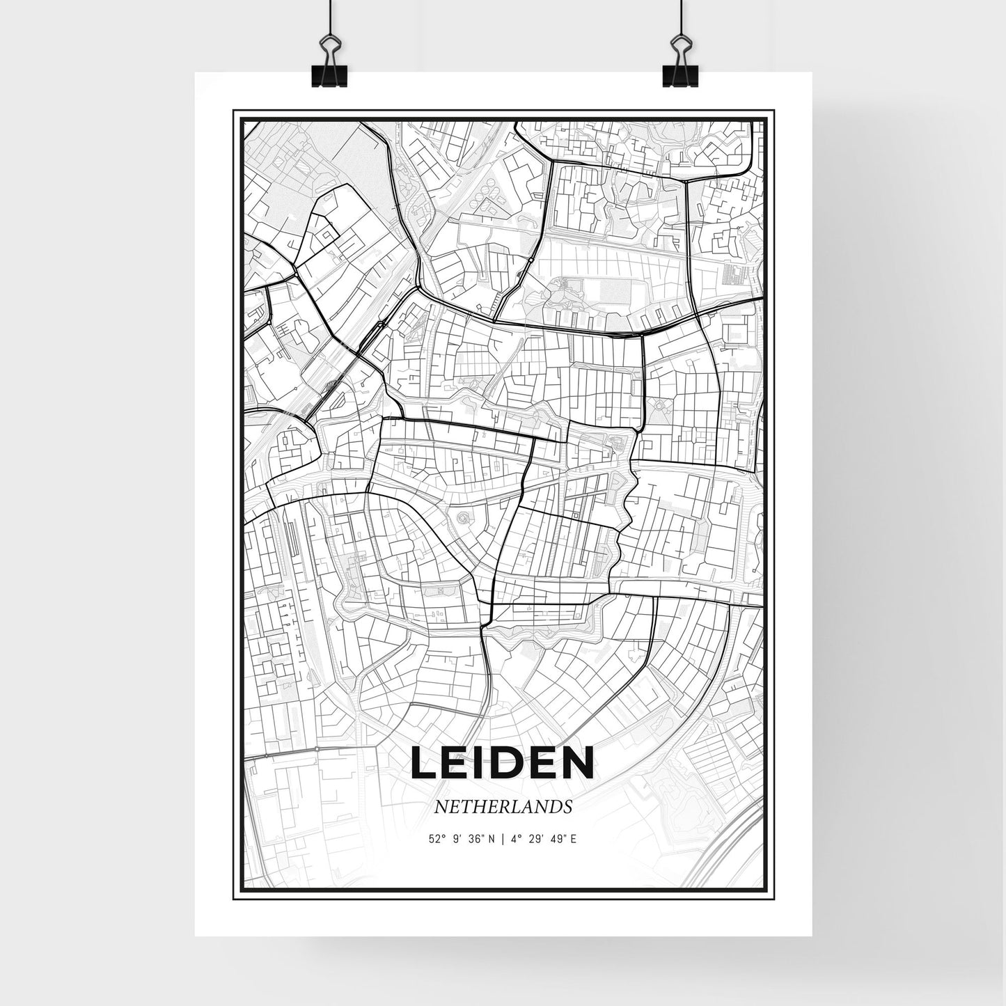  Leiden Netherlands - Premium City Map Poster