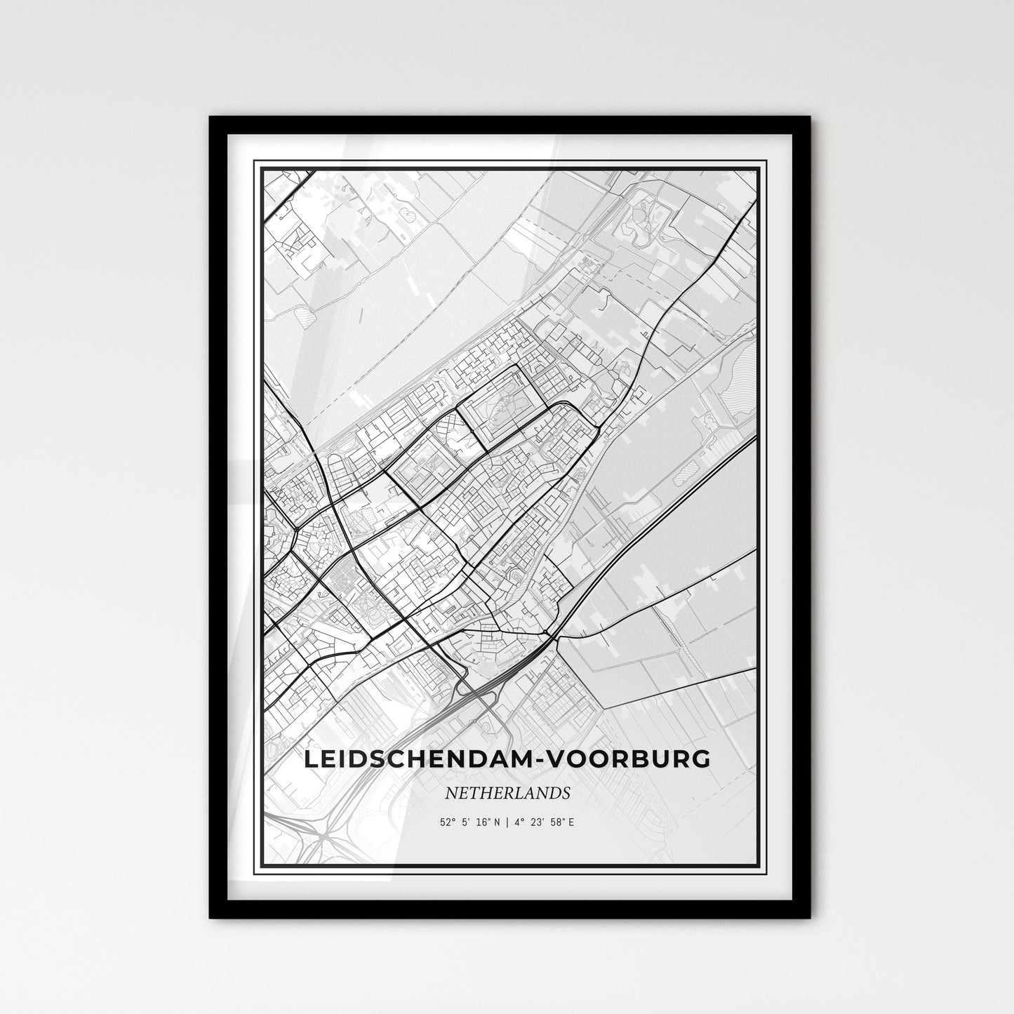  Leidschendam-Voorburg Netherlands - Scandinavian Style City Map for Modern Home Decor