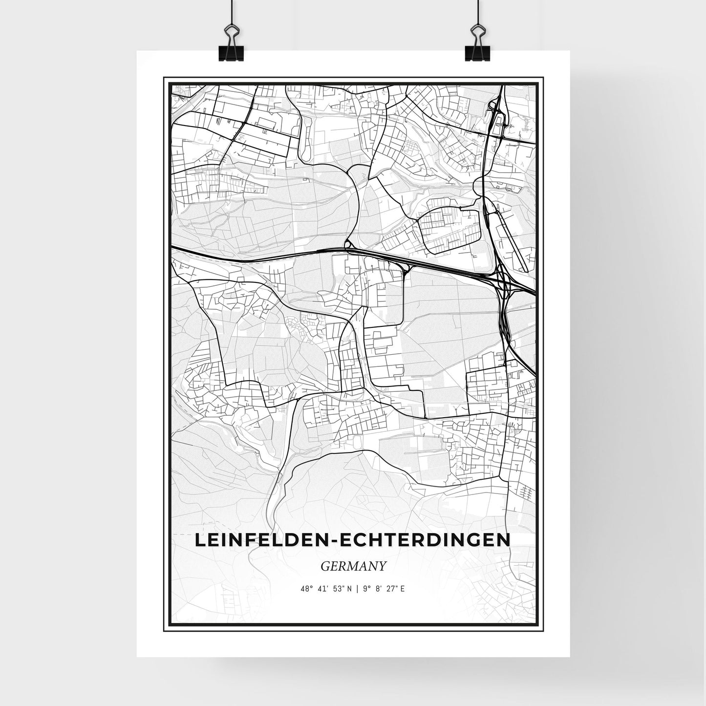 Leinfelden-Echterdingen Germany - Premium City Map Poster