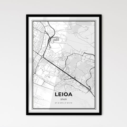 Leioa Spain - Scandinavian Style City Map for Modern Home Decor