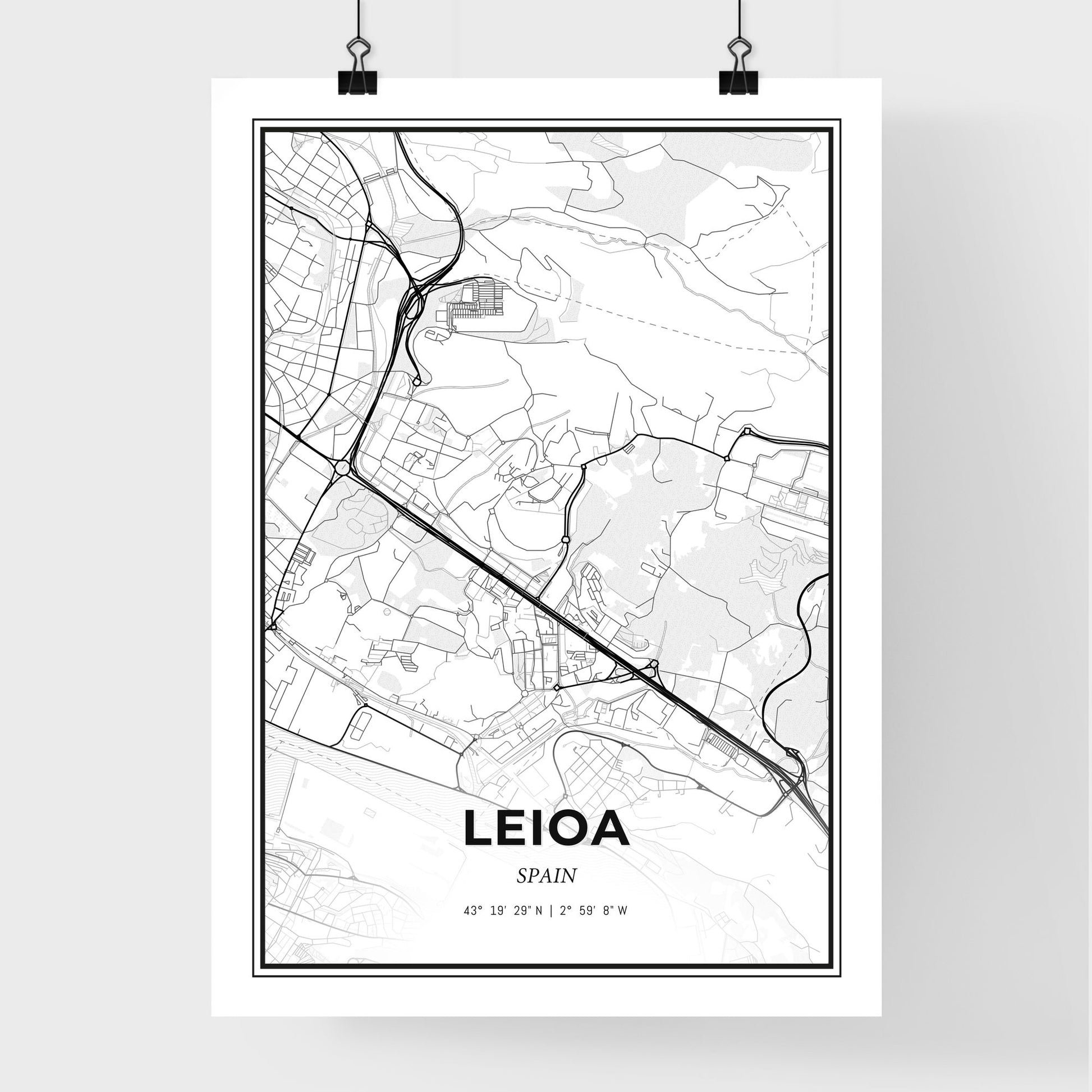 Leioa Spain - Premium City Map Poster