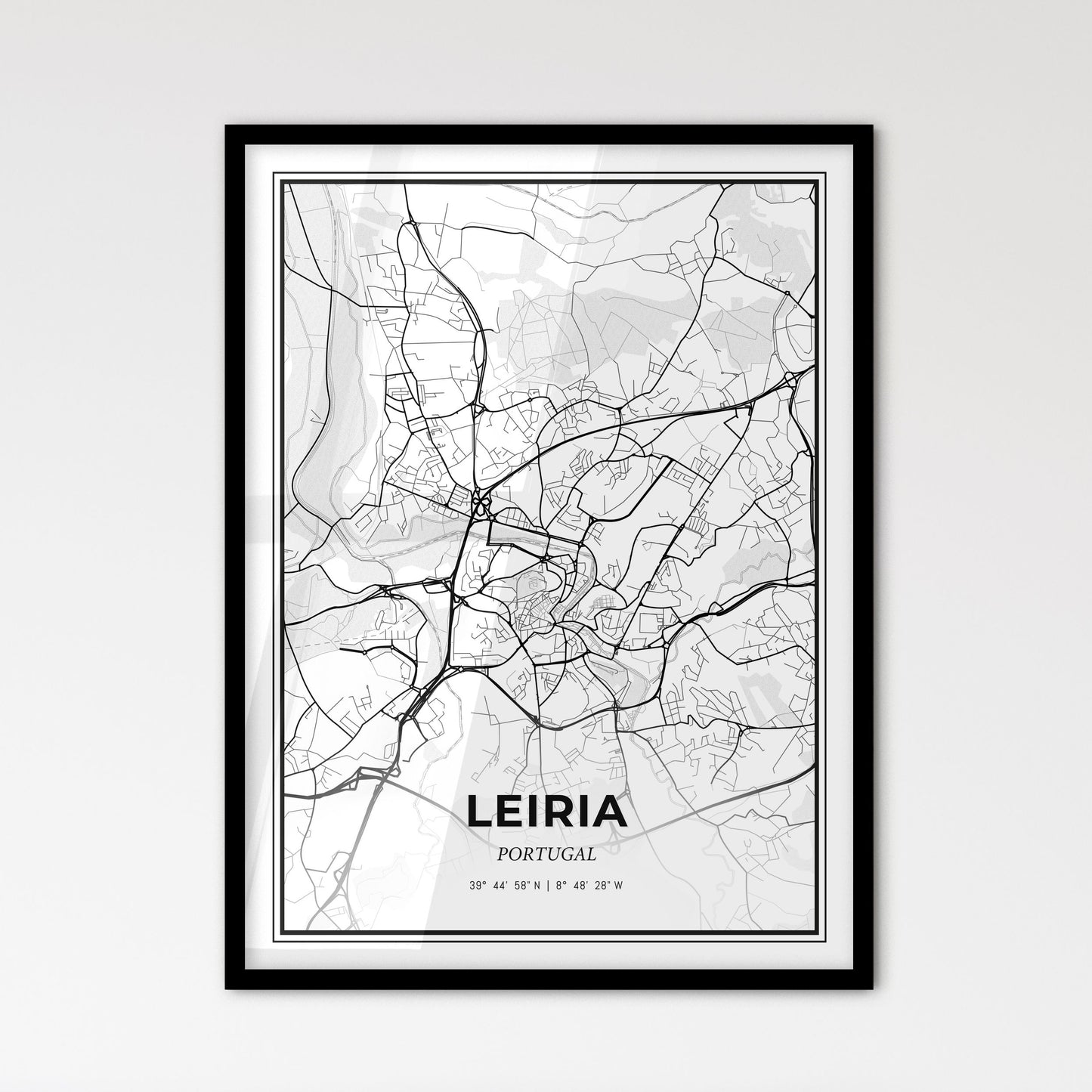 Leiria Portugal - Scandinavian Style City Map for Modern Home Decor
