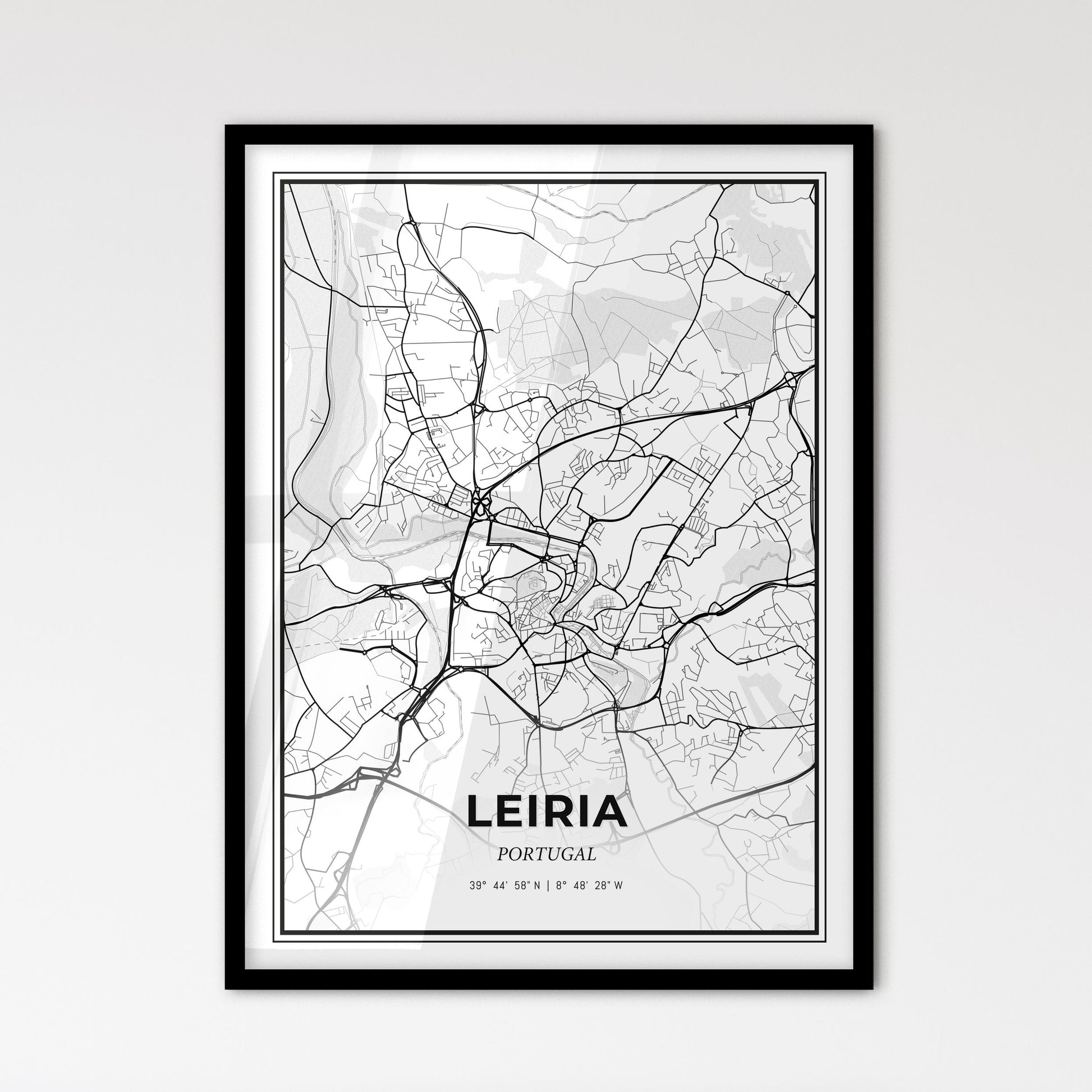 Leiria Portugal - Scandinavian Style City Map for Modern Home Decor
