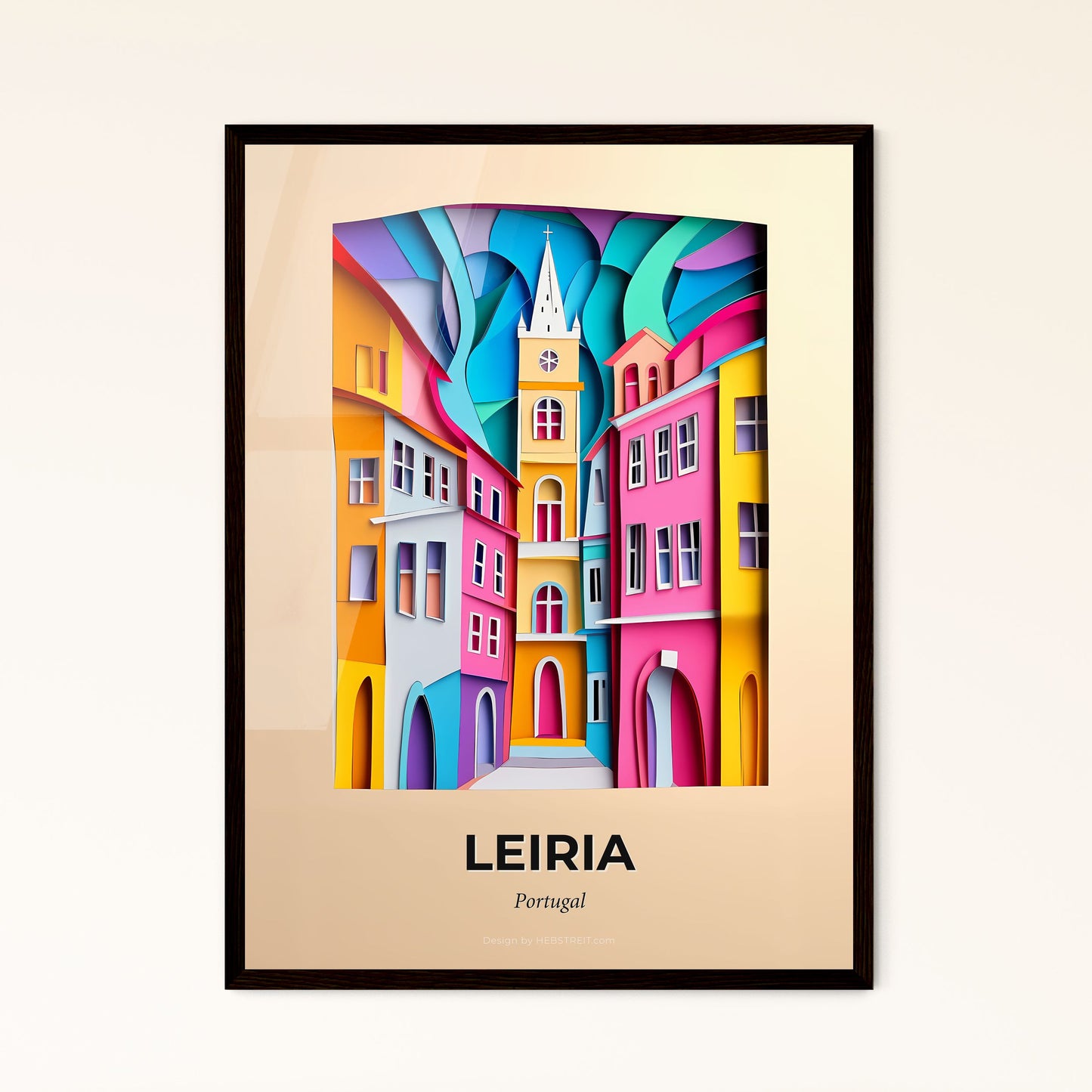 Vivid Leiria, Portugal - a colorful city with a clock tower in the middle