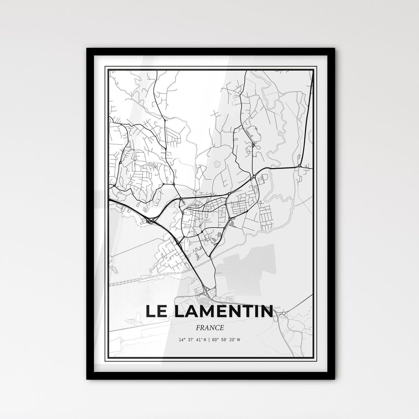 Le Lamentin France - Scandinavian Style City Map for Modern Home Decor
