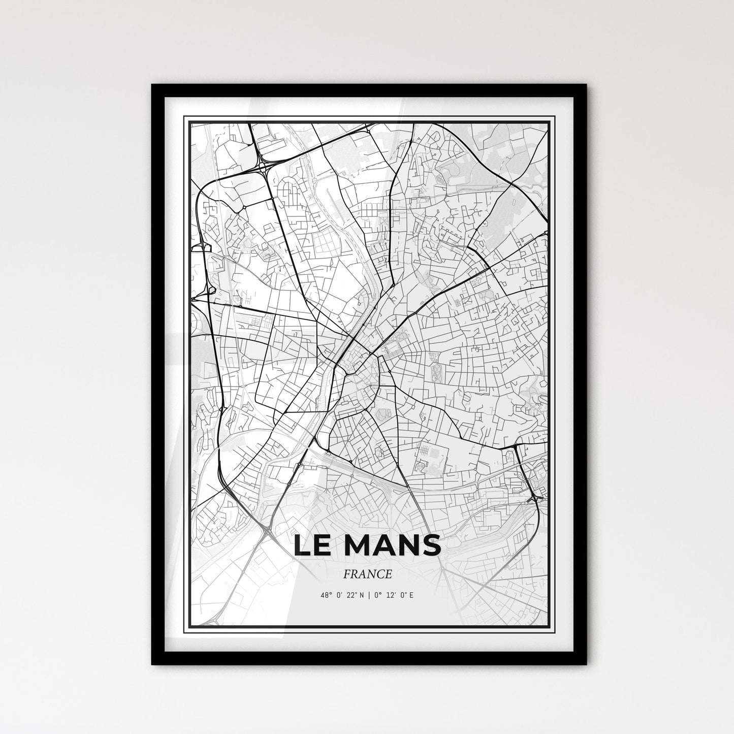 Le Mans France - Scandinavian Style City Map for Modern Home Decor