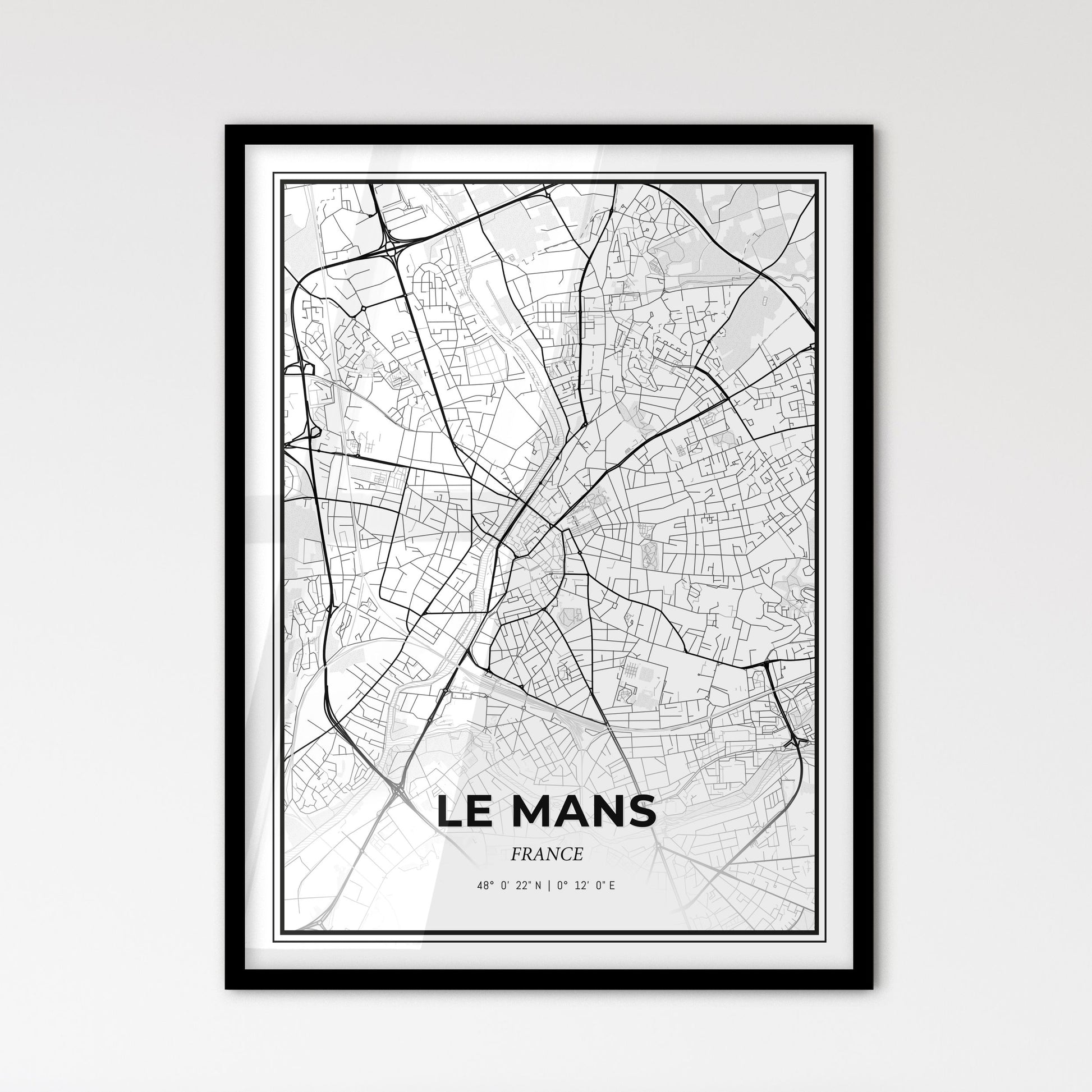 Le Mans France - Scandinavian Style City Map for Modern Home Decor