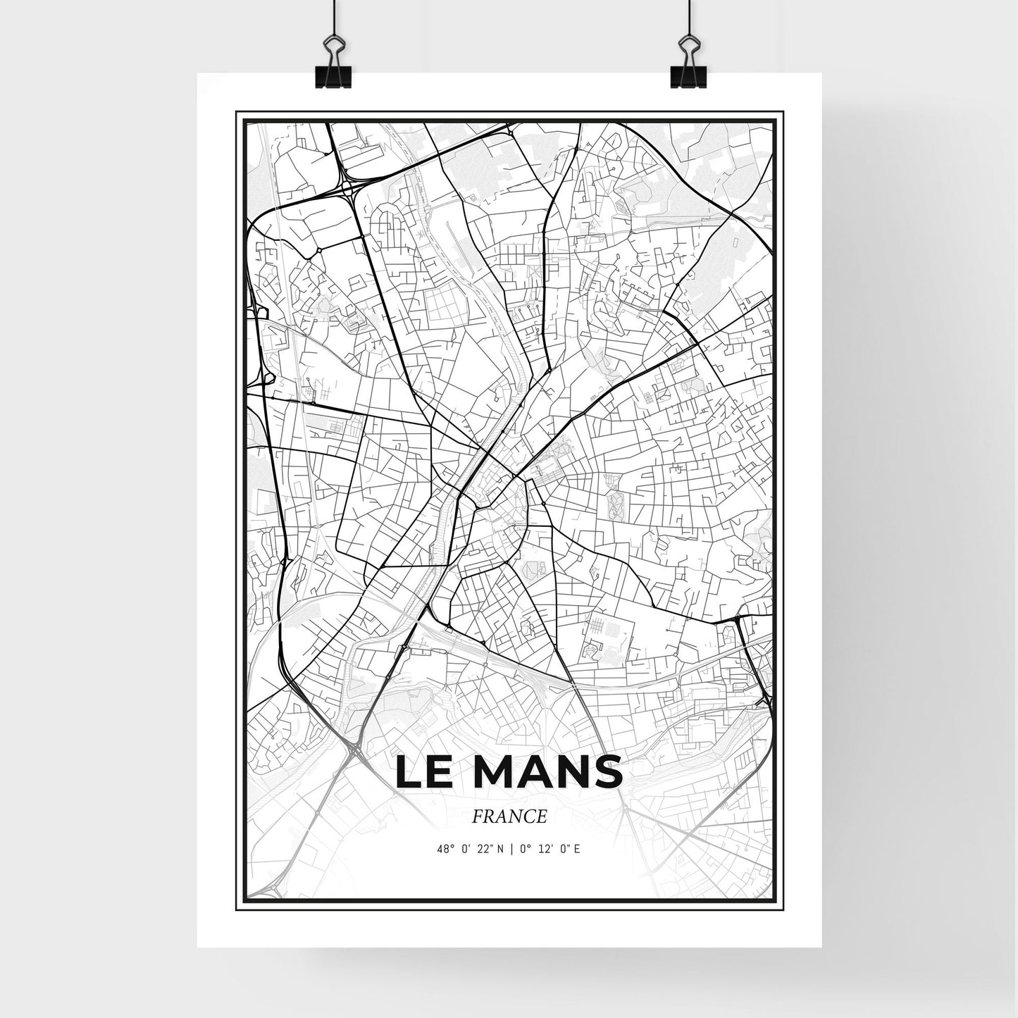 Le Mans France - Premium City Map Poster