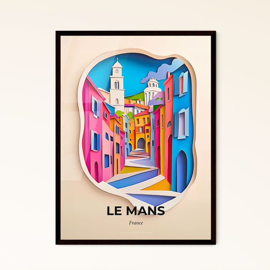 Vivid Le Mans, France - a paper cut of a city with a bridge