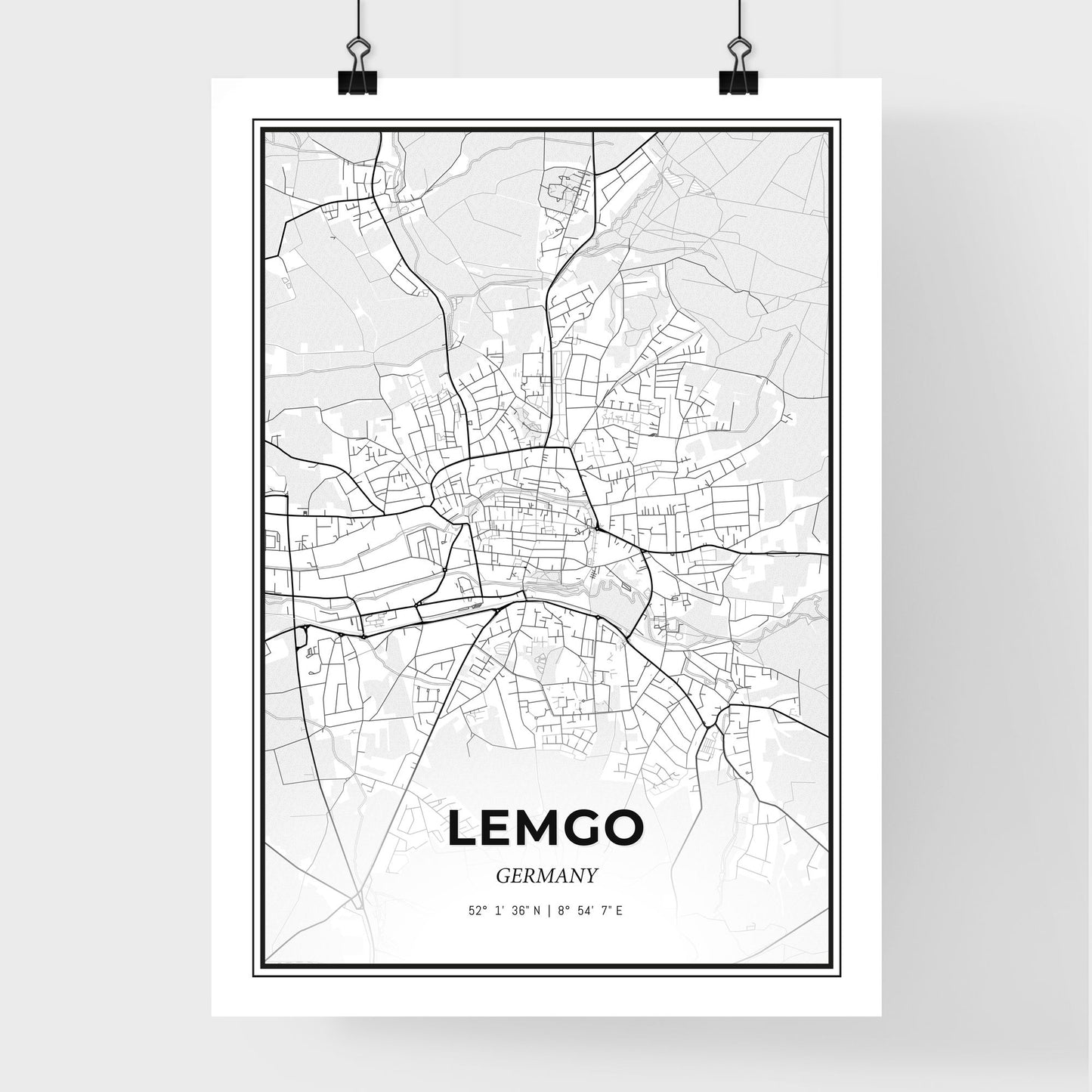 Lemgo Germany - Premium City Map Poster