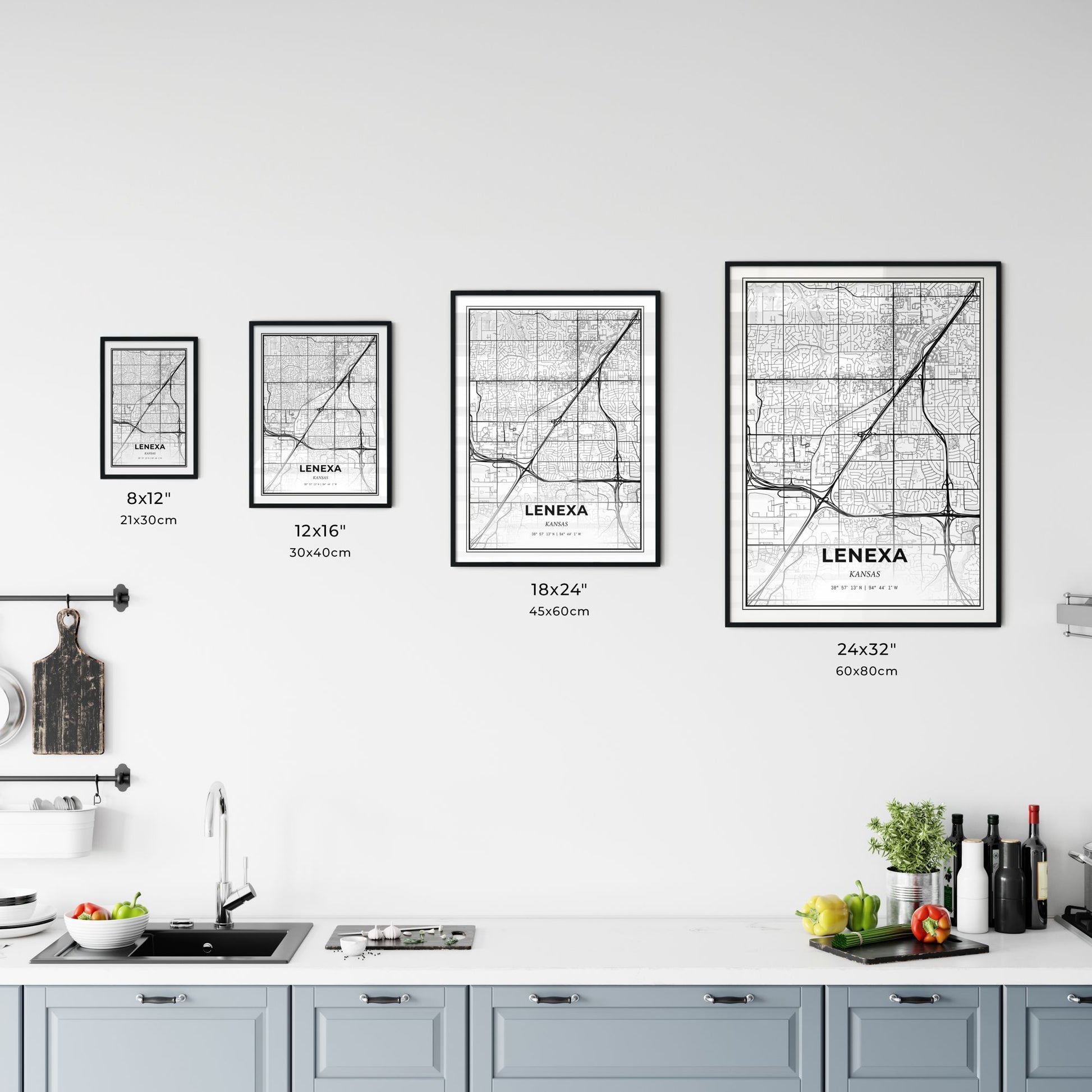 Lenexa Kansas - Customizable Modern City Map