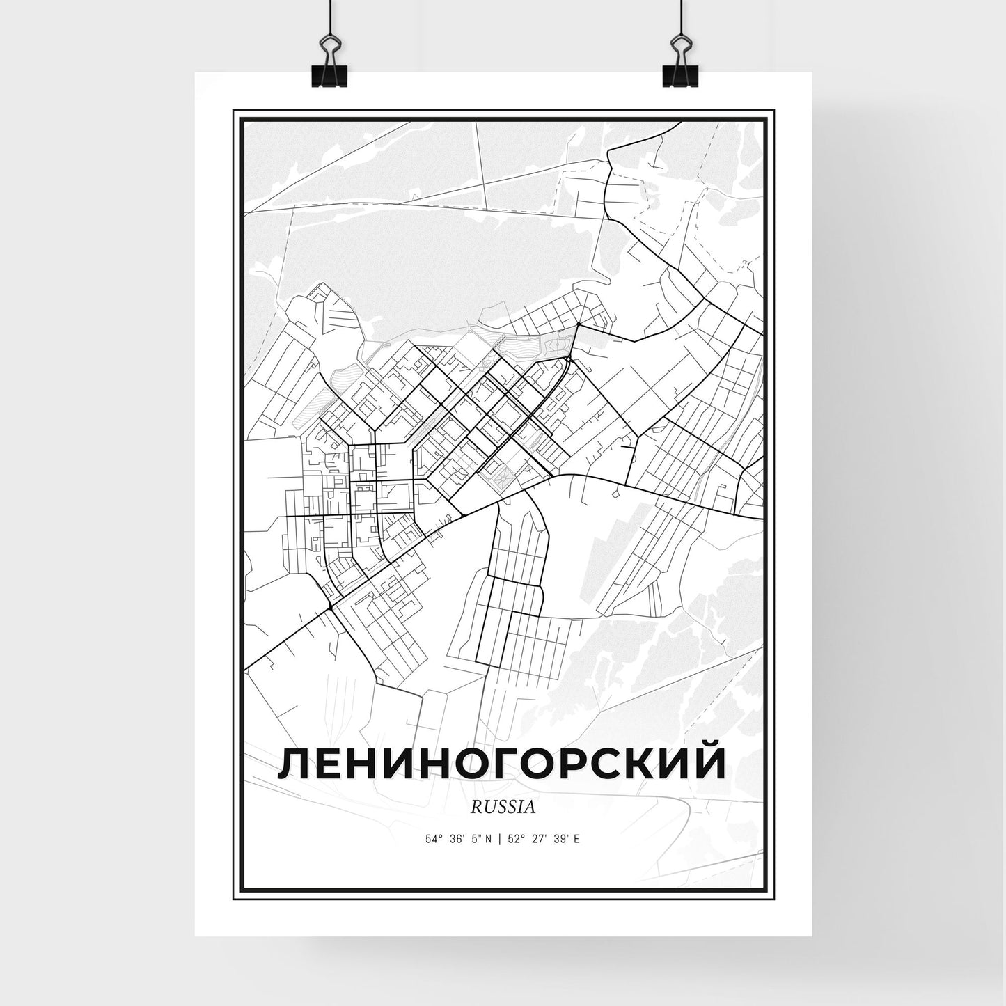 Leninogorsk Russia - Premium City Map Poster