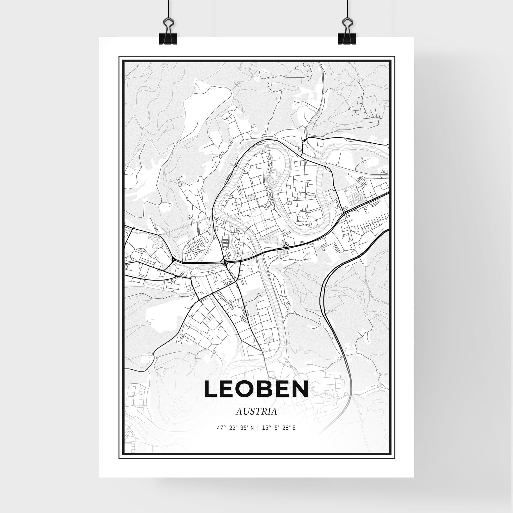Leoben Austria - Premium City Map Poster
