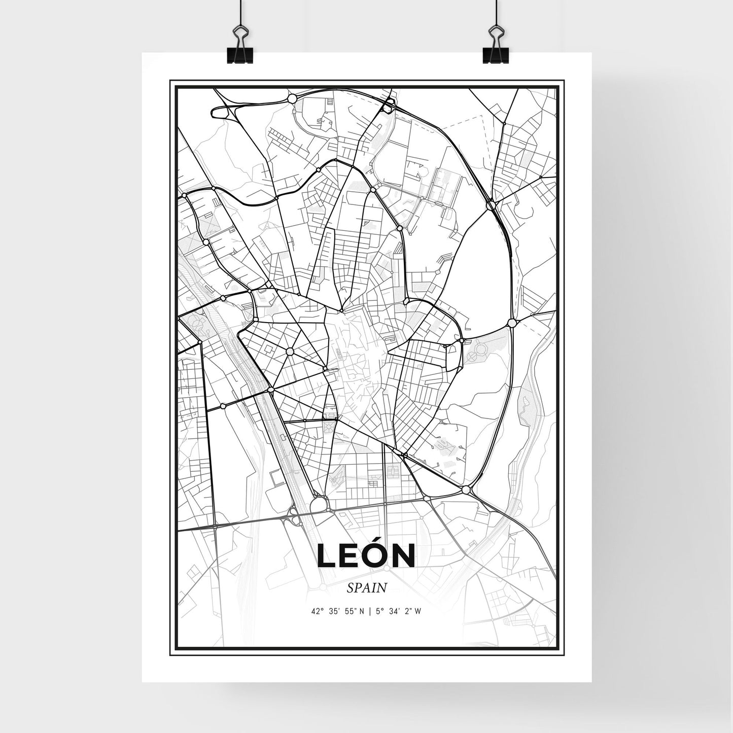 León Spain - Premium City Map Poster