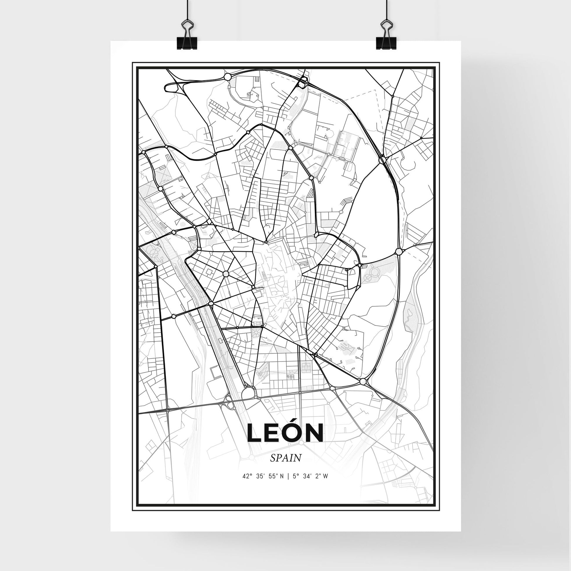 León Spain - Premium City Map Poster