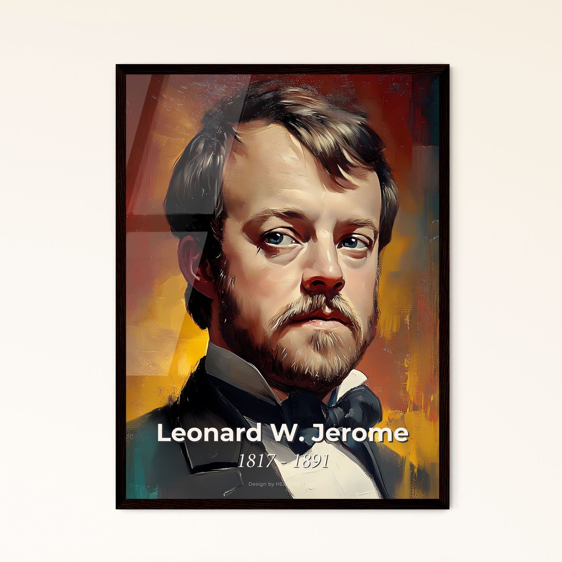 Portrait of Leonard W. Jerome, 1817 - 1891. Impressionistic painting of a man in a suit.