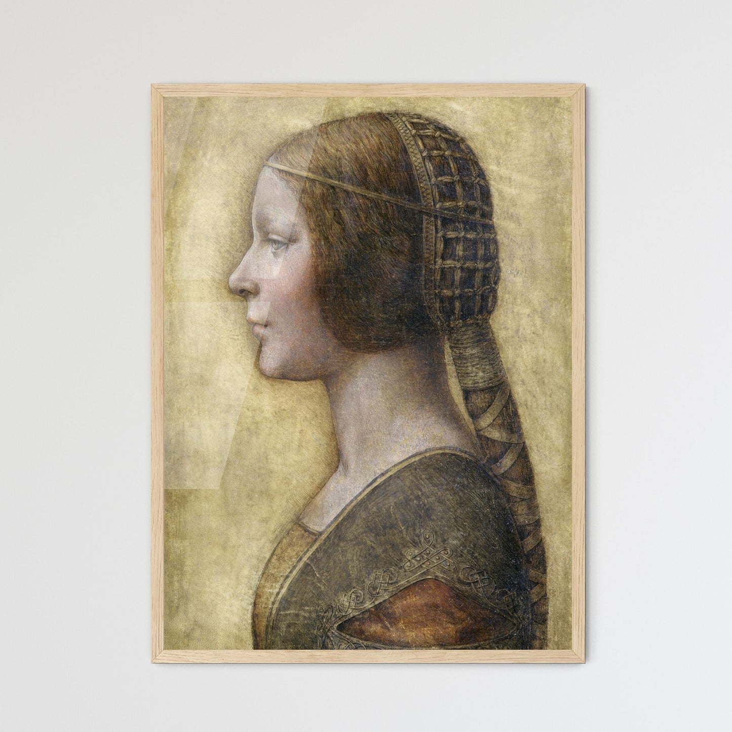 Leonardo da Vinci – Profile of a Young Fiancée Framed Art Print