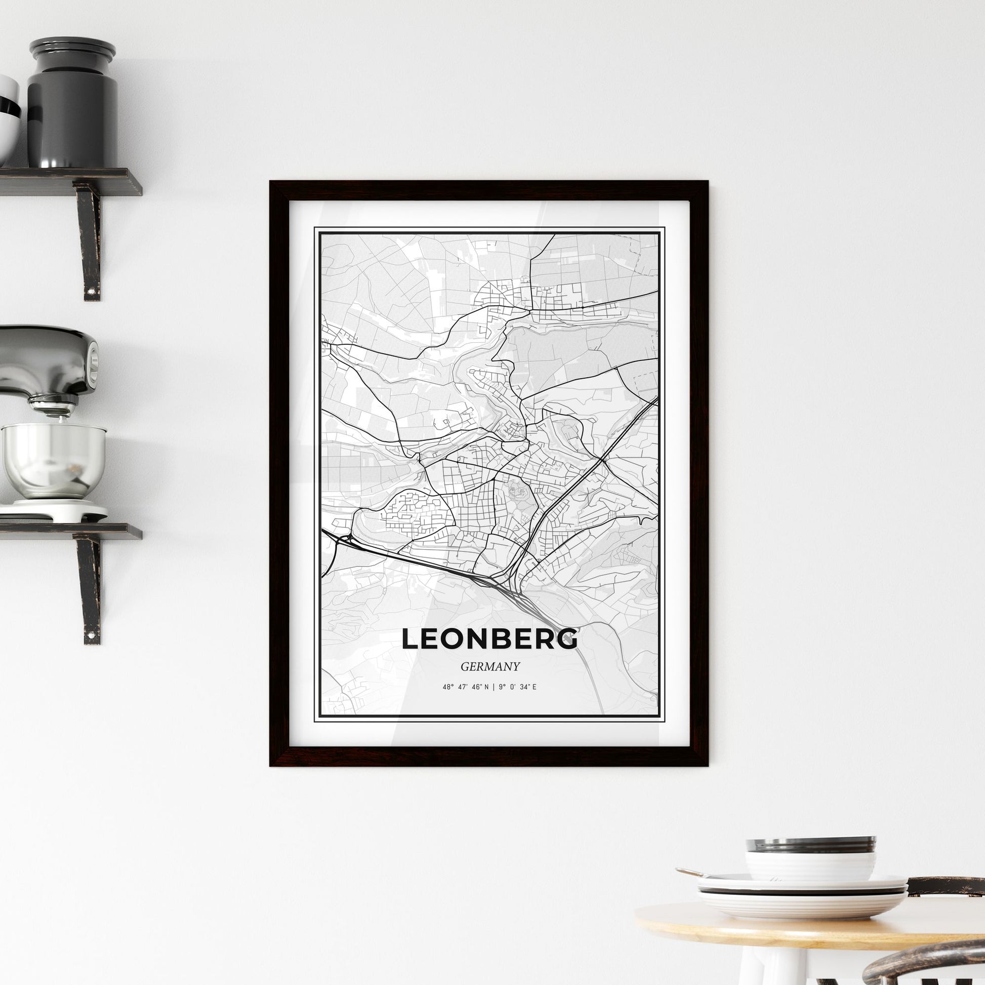 Leonberg Germany - Minimal City Map