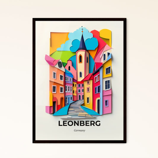 Vivid Leonberg, Germany - a colorful city with a clock tower on top of it