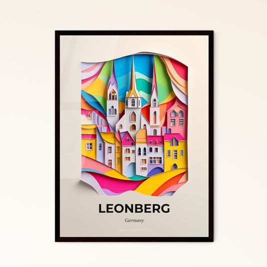 Vivid Leonberg, Germany - a paper cut of a city with a church