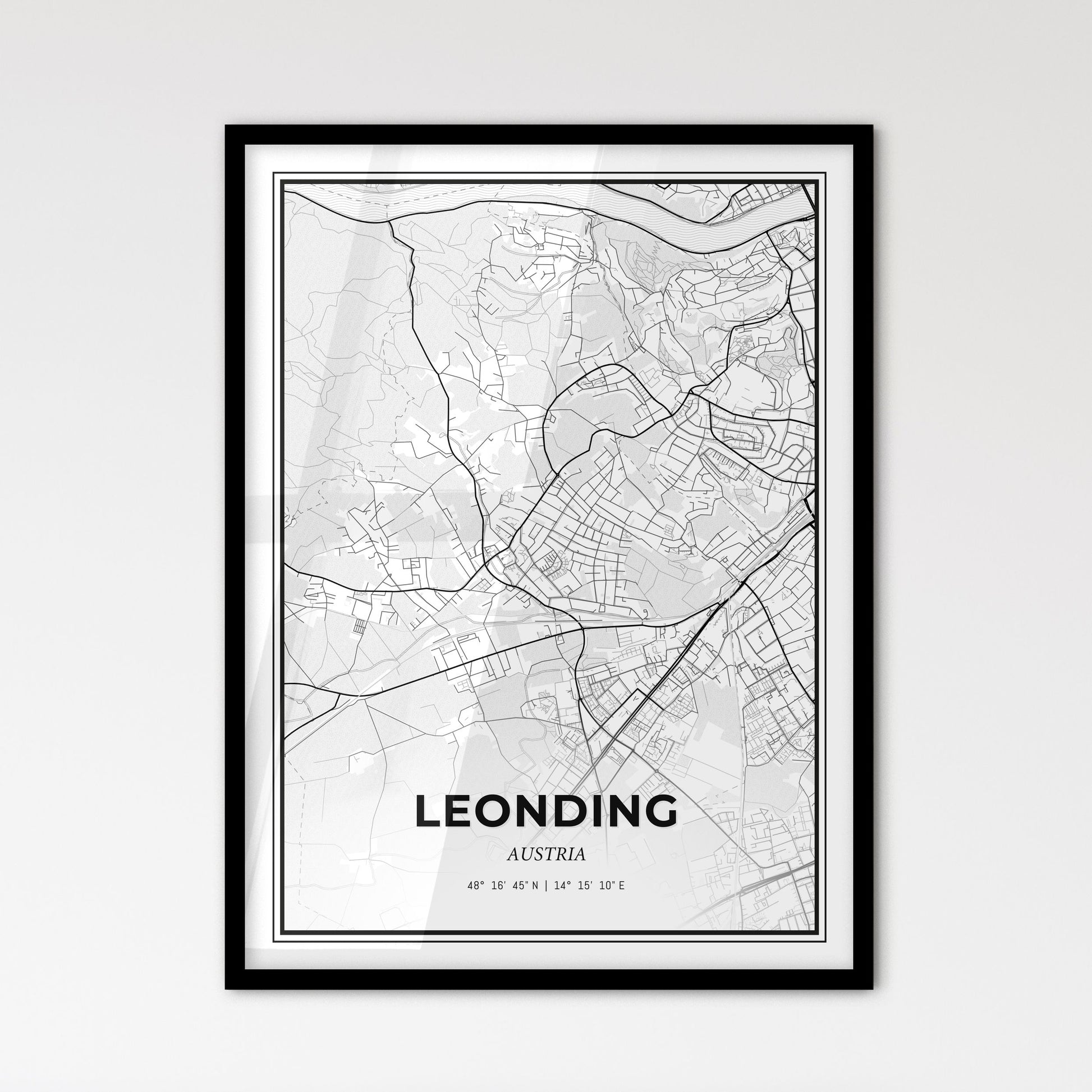 Leonding Austria - Scandinavian Style City Map for Modern Home Decor