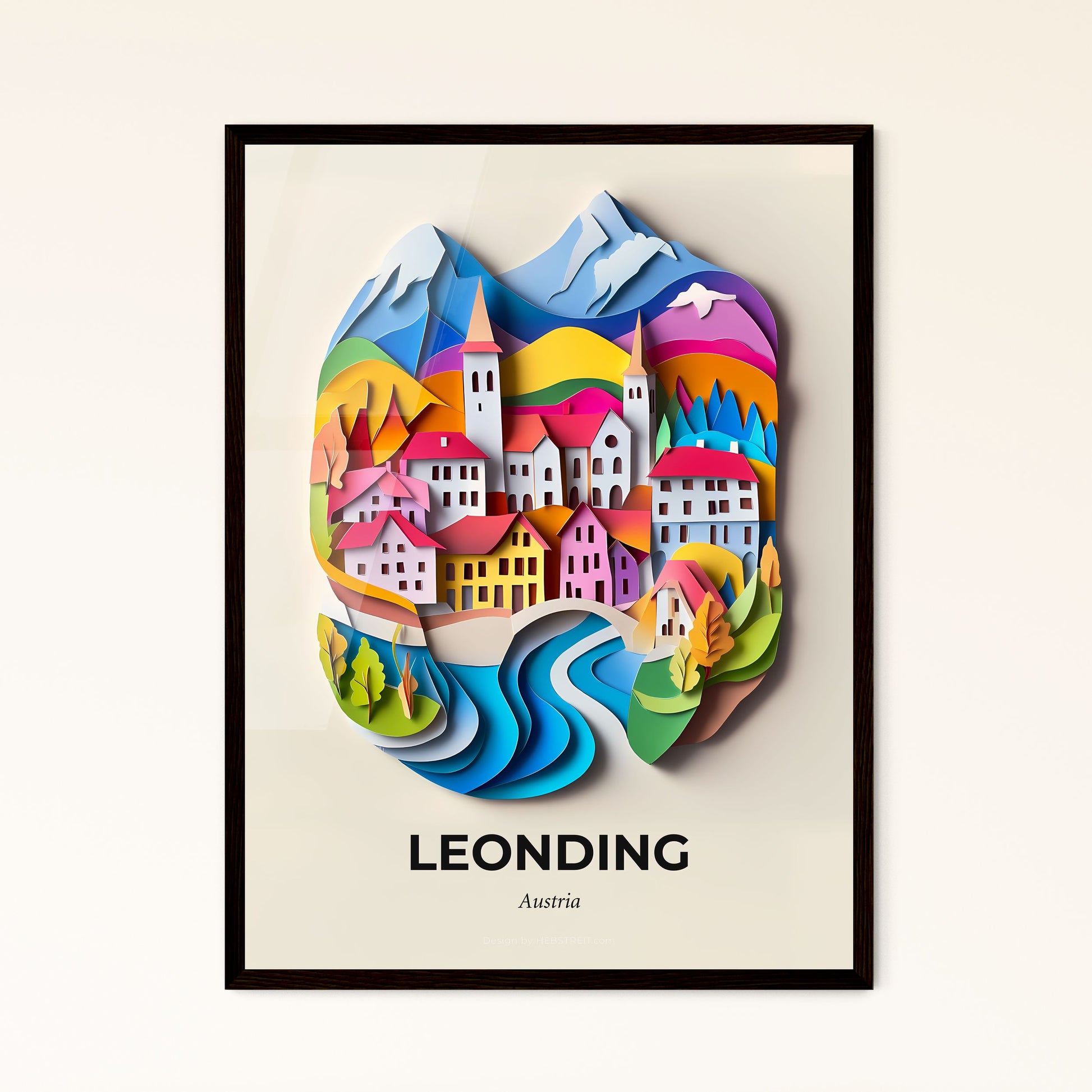 Vivid Leonding, Austria - a paper cut of a city with a river running through it