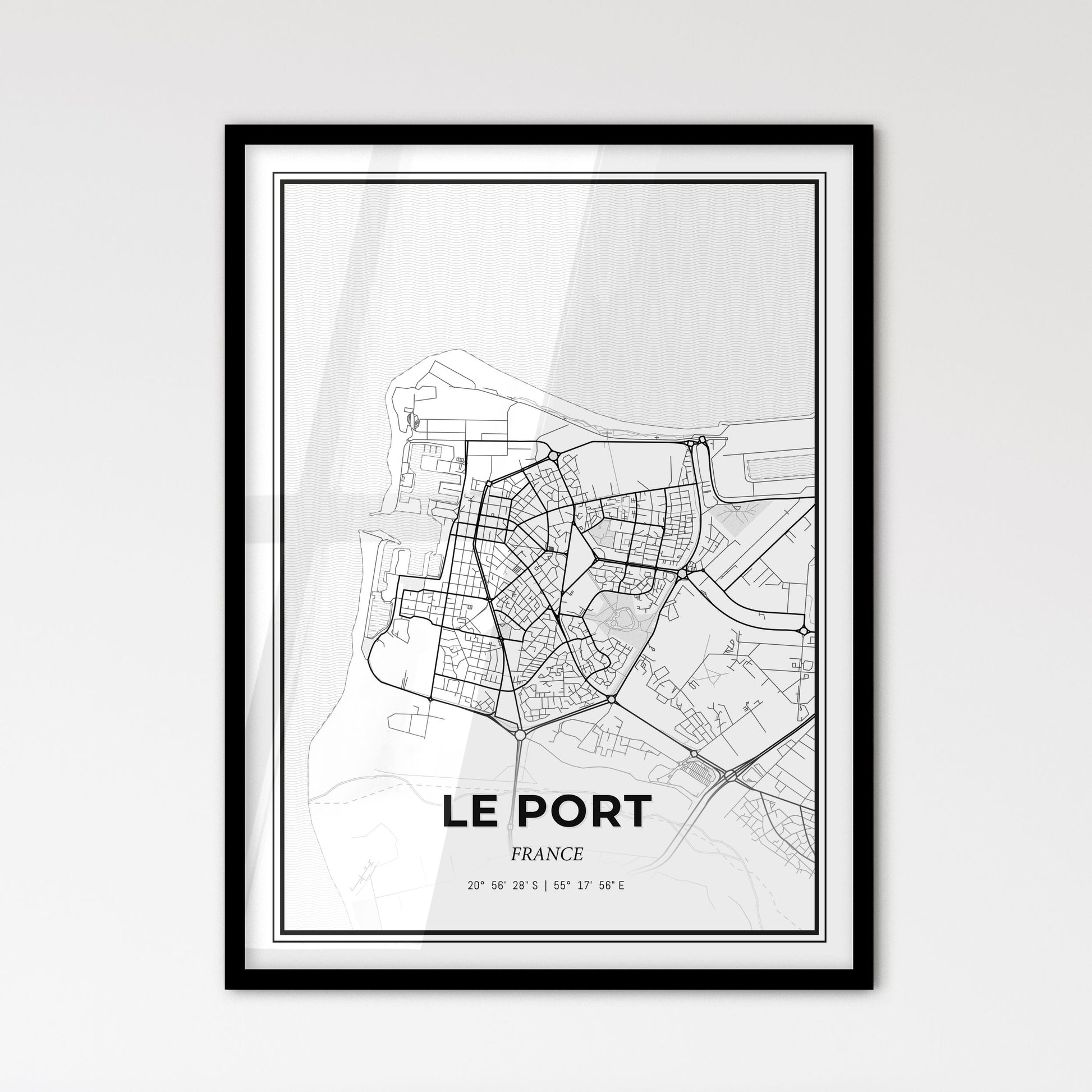 Le Port France - Scandinavian Style City Map for Modern Home Decor