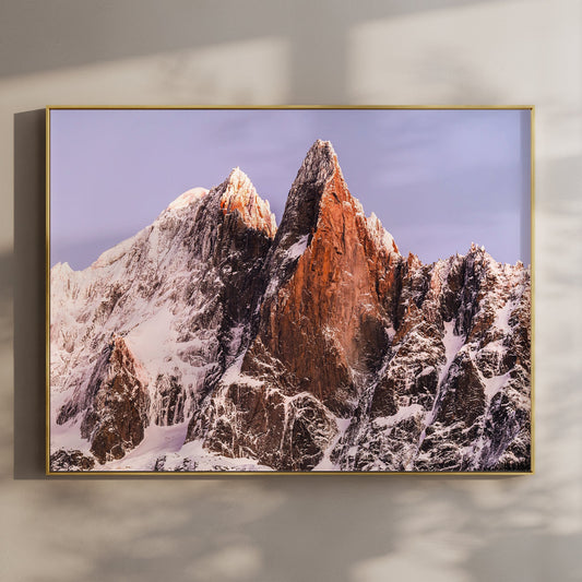 Les Drus Chamonix Wall Art Print | Stunning French Alps Sunset