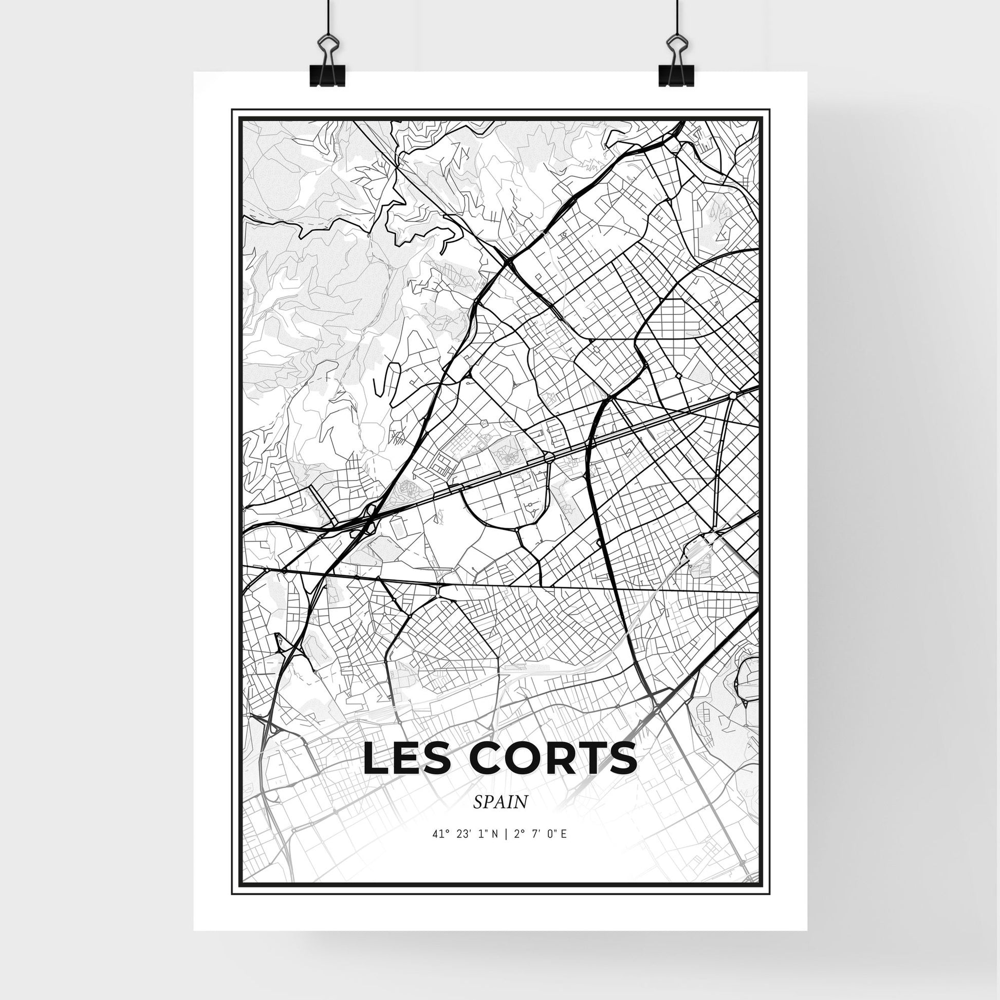 les Corts Spain - Premium City Map Poster