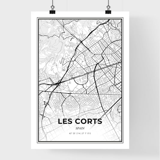 les Corts Spain - Premium City Map Poster