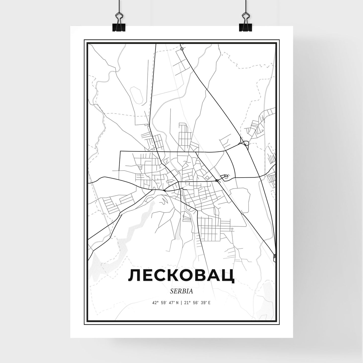Leskovac Serbia - Premium City Map Poster