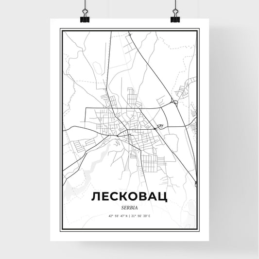 Leskovac Serbia - Premium City Map Poster