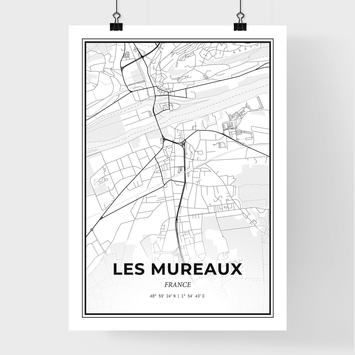 Les Mureaux France - Premium City Map Poster