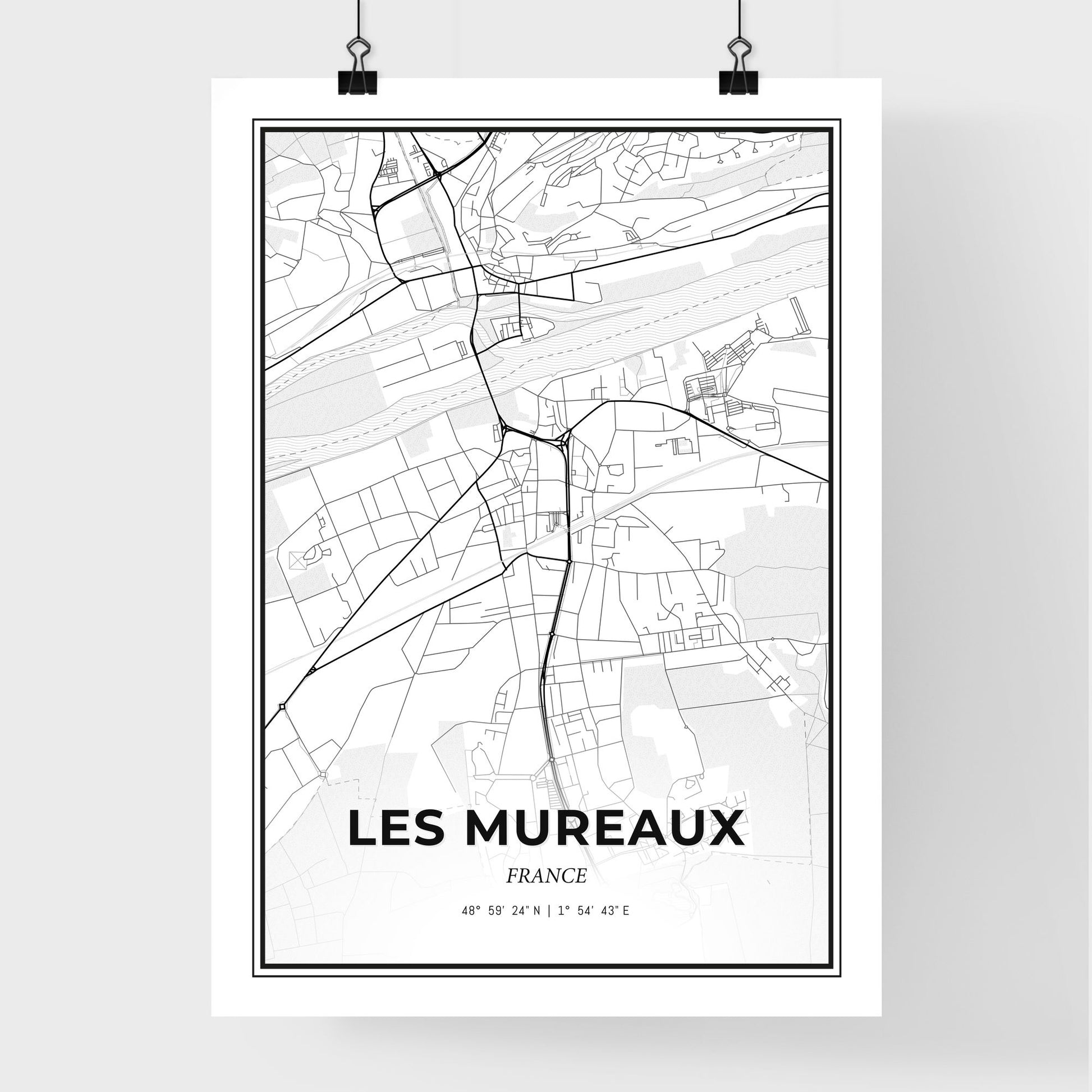 Les Mureaux France - Premium City Map Poster