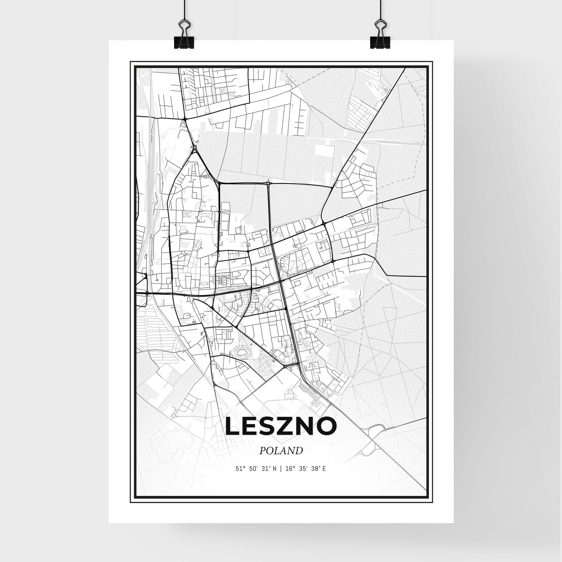 Leszno Poland - Premium City Map Poster