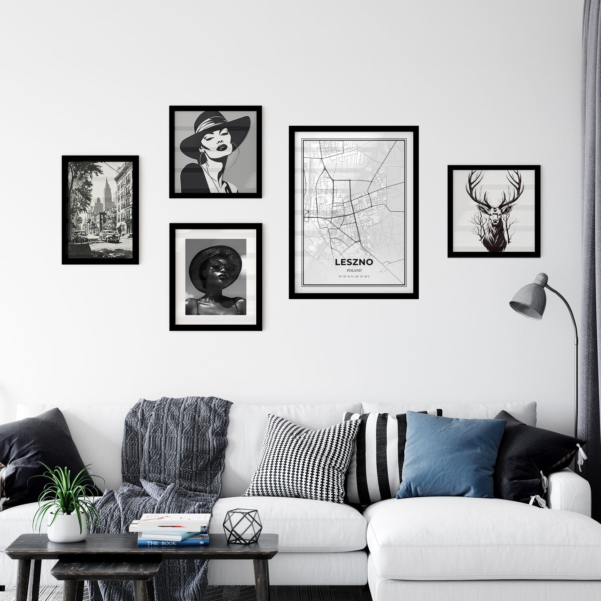 Leszno Poland - Minimal City Map Interior