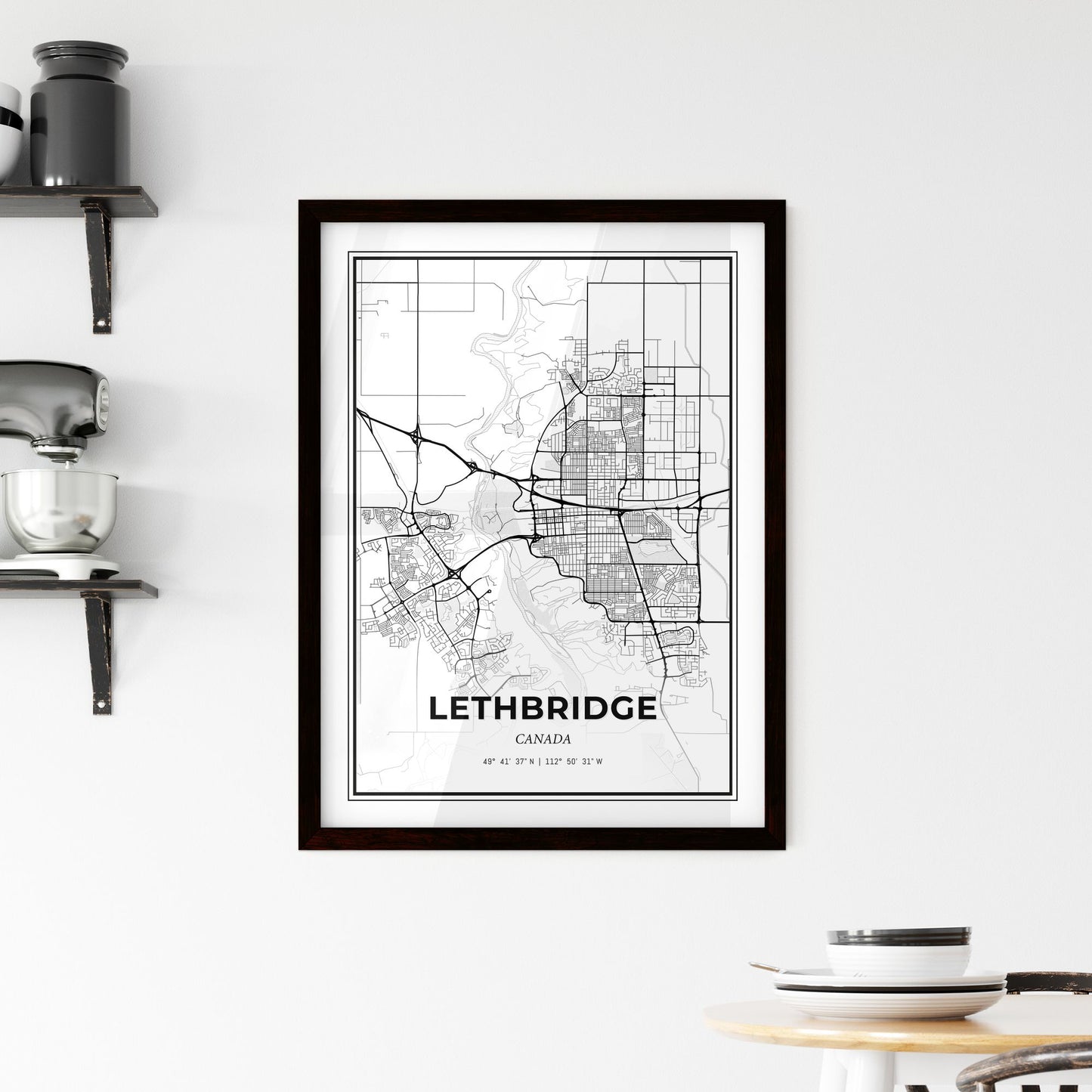 Lethbridge Canada - Minimal City Map