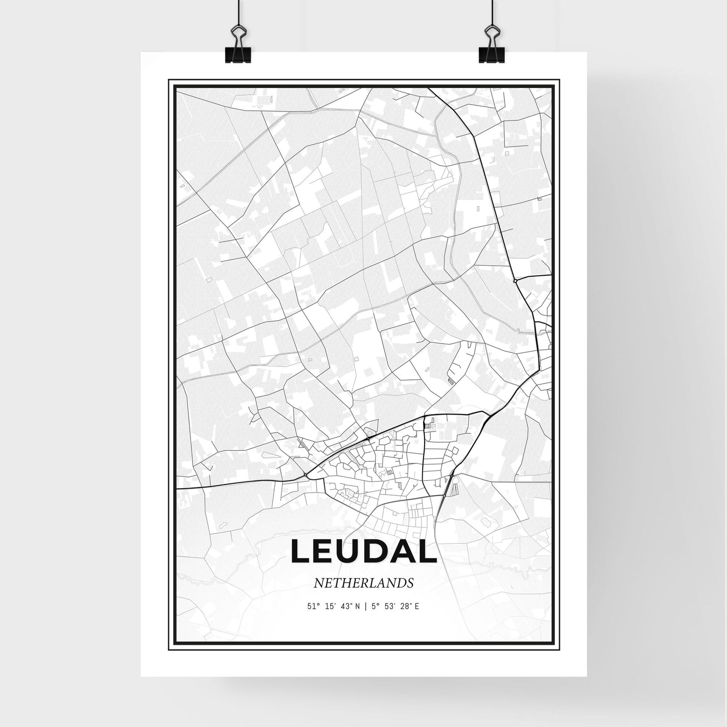  Leudal Netherlands - Premium City Map Poster