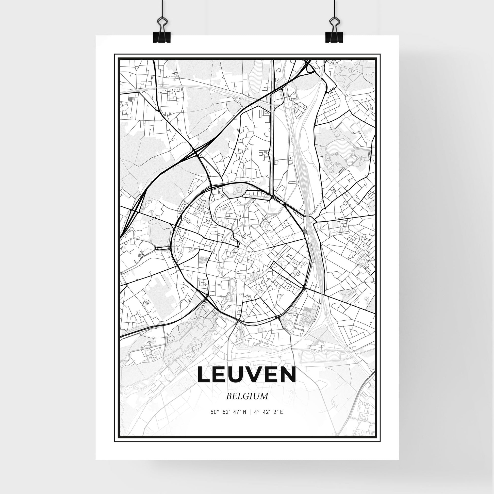Leuven  Belgium - Premium City Map Poster