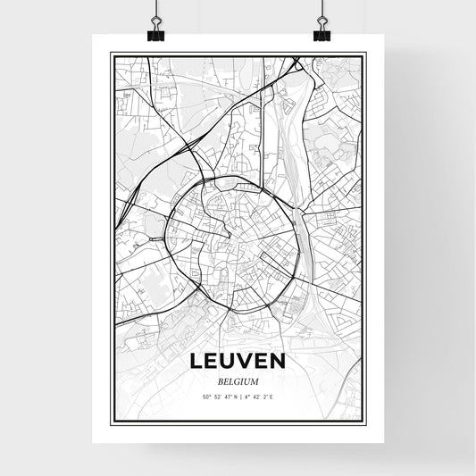 Leuven  Belgium - Premium City Map Poster