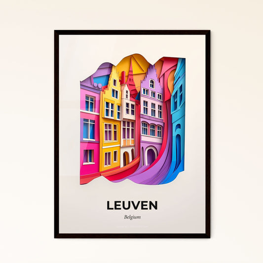 Vivid Leuven , Belgium - a colorful city with a rainbow umbrella in the middle