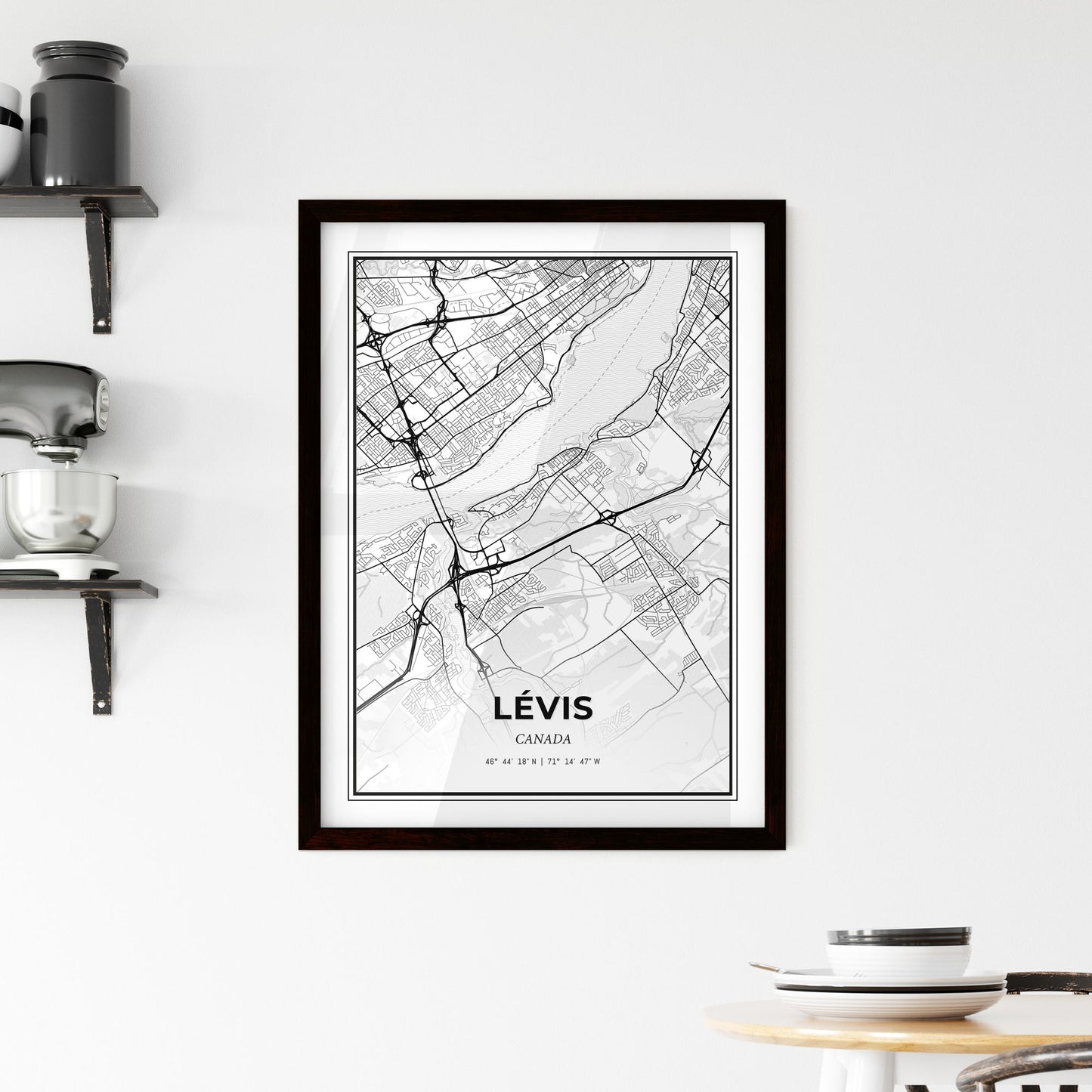 Lévis Canada - Minimal City Map