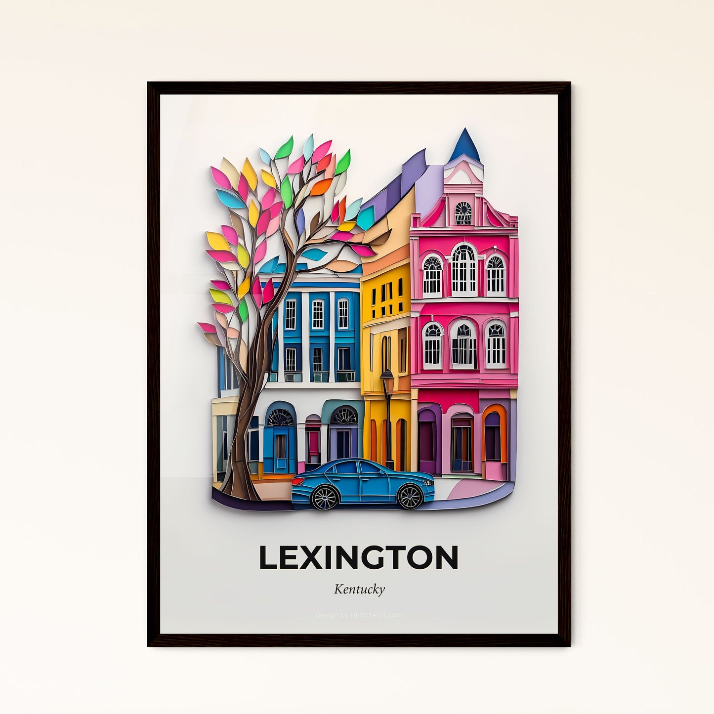 Vivid Lexington, Kentucky - a car is parked in front of a colorful building