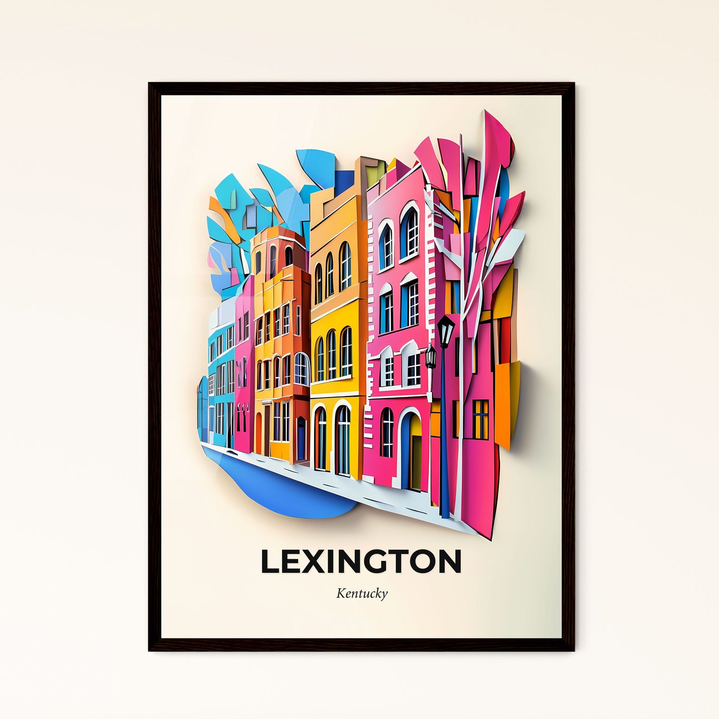 Vivid Lexington, Kentucky - a colorful city with a clock on the wall